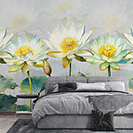 Wall murals Group of white and yellow flowers