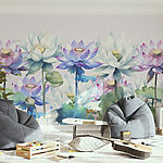 Wall murals Group of flowers with leaves
