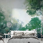 Wall murals Painting of trees and bushes