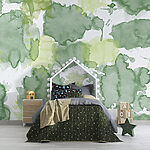 Wall murals Abstract Watercolor Map in Green