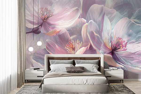 Ethereal Blossoms Dancing Lightly Wall murals Ethereal Blossoms Dancing Lightly
