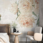 Wall murals Elegant Peonies in Soft Bloom