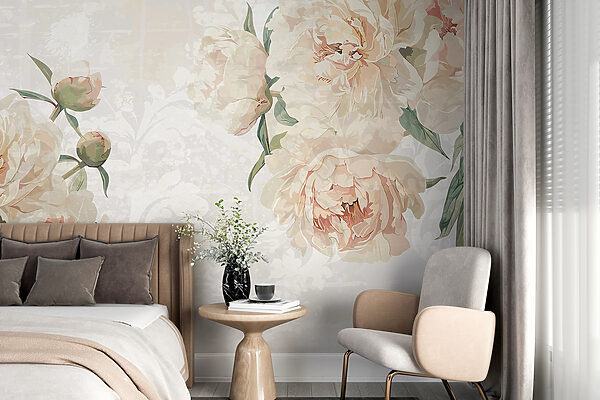 Elegant Peonies in Soft Bloom Wall murals Elegant Peonies in Soft Bloom