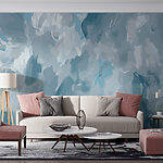 Wall murals Silver clouds rolling in abstract.