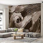 Wall murals Swirling Shadows in Monochrome