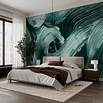 Wall murals Swirling brush strokes in monochrome