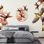 Wall murals Bird on a branch with flowers