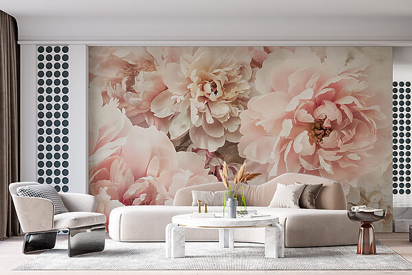 Group of pink flowers Wall murals Group of pink flowers