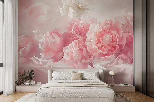 Group of pink flowers Wall murals Group of pink flowers