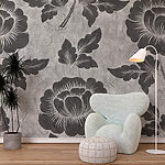 Wall murals Grey and white floral pattern