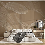 Wall murals White lines on a brown background