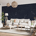 Wall murals Pattern of flowers on a blue background
