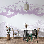 Wall murals Purple clouds over mountains