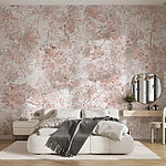 Wall murals Dreamy blush floral abstract print