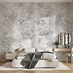 Wall murals White and gray floral pattern