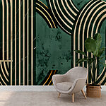 Wall murals Green and black striped pattern