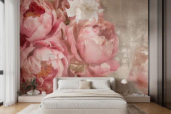 Group of pink flowers Wall murals Group of pink flowers