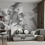 Wall murals Silver leaves dance in light.