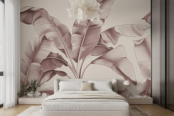 Wall murals Elegant sepia-tone botanical illustration