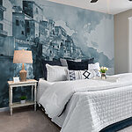 Wall murals Watercolor of a city on a cliff