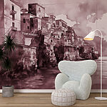 Wall murals Watercolor of a city