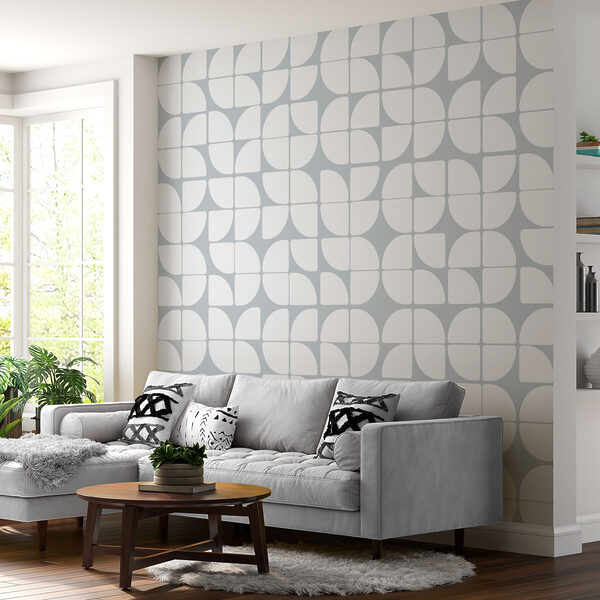Wall mural Pattern of white and gray circles