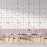 Wall murals Pattern of white and pink circles