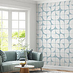 Wall murals Pattern of white and blue circles