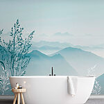 Wall murals Landscape with mountains and trees