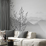 Wall murals Landscape with mountains and plants