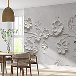 Wall murals White flowers on a white surface