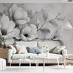 Wall murals Monochrome bloom in serene elegance