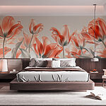 Wall murals Group of pink flowers