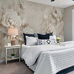 Wall murals Elegant monochrome floral pattern
