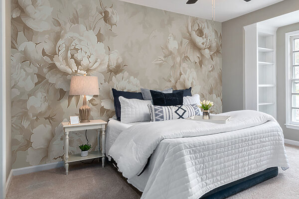 Elegant monochrome floral pattern Wall murals Elegant monochrome floral pattern