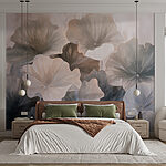 Wall murals Group of flowers with leaves
