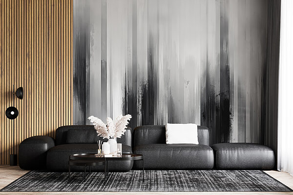Wall mural Black and white painting