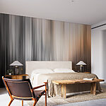 Wall murals Blurry image of a grey and white striped background
