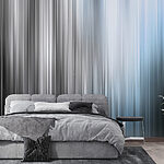 Wall murals Blurry image of a grey and white striped background