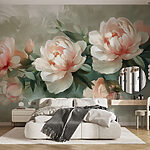 Wall murals Group of flowers on a white surface