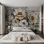 Wall murals Painting of flowers on a white background