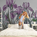 Wall murals Group of purple flowers