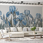 Wall murals Group of blue flowers