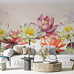 Wall murals Group of colorful flowers