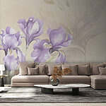 Wall murals Purple irises in delicate watercolor