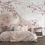 Wall murals Watercolor of a tree branch with pink flowers