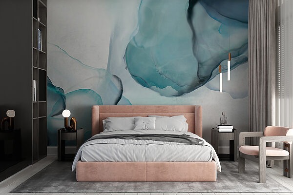 Sea tones mingling in motion Wall murals Sea tones mingling in motion
