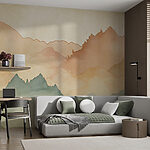 Wall murals Watercolor painting of mountains