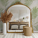 Wall murals Pattern of green and white leaves