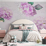 Wall murals Group of purple flowers